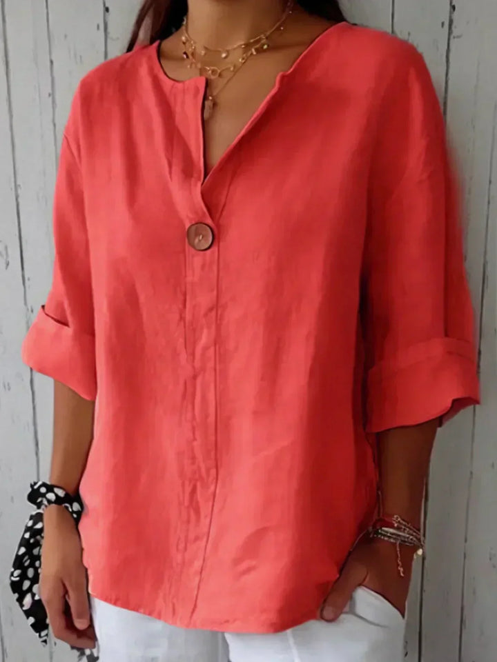 JANELLE™ - CASUAL V-NECK TUMMY-COVER BLOUSE