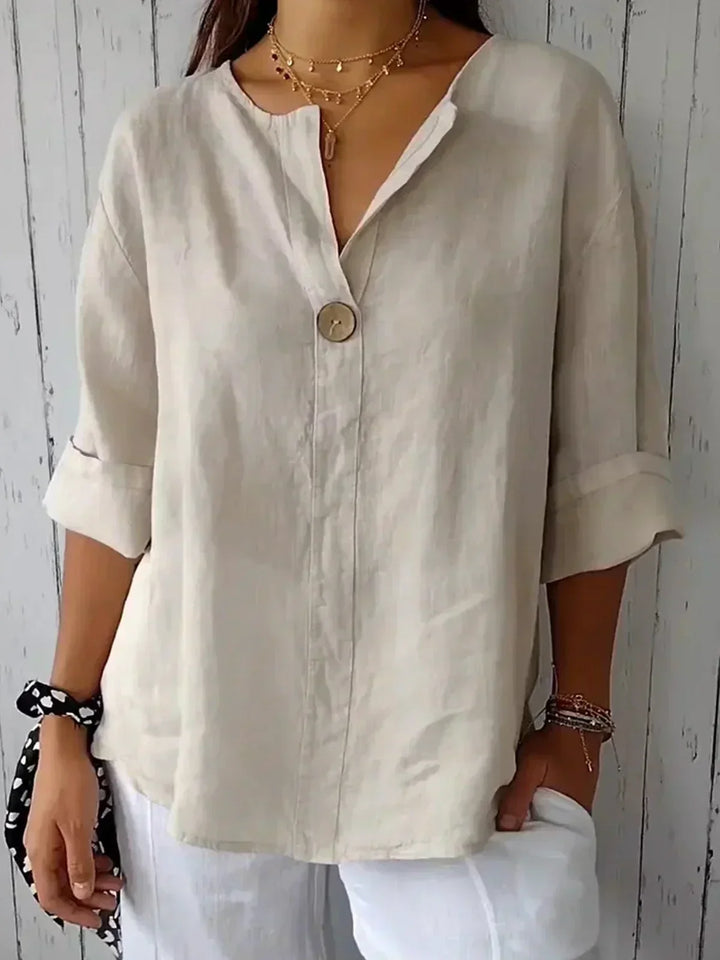 JANELLE™ - CASUAL V-NECK TUMMY-COVER BLOUSE