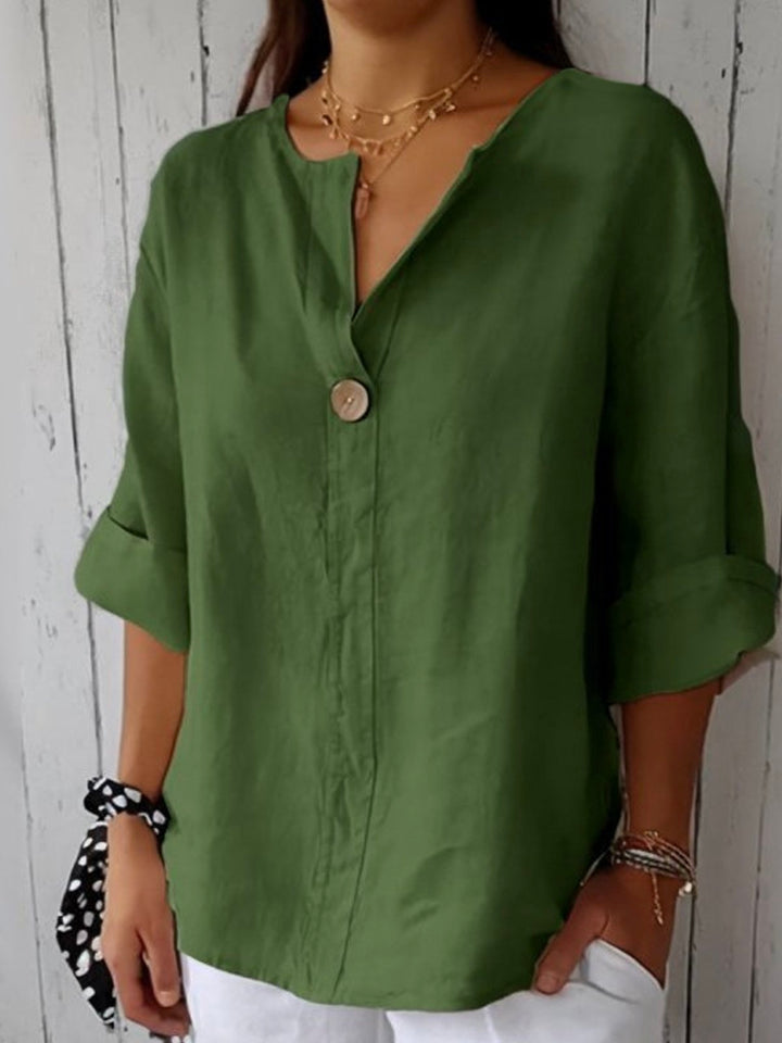 JANELLE™ - CASUAL V-NECK TUMMY-COVER BLOUSE