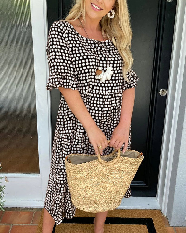 EMELYN™ - STYLISH PRINT DRESS WITH SLEEVES
