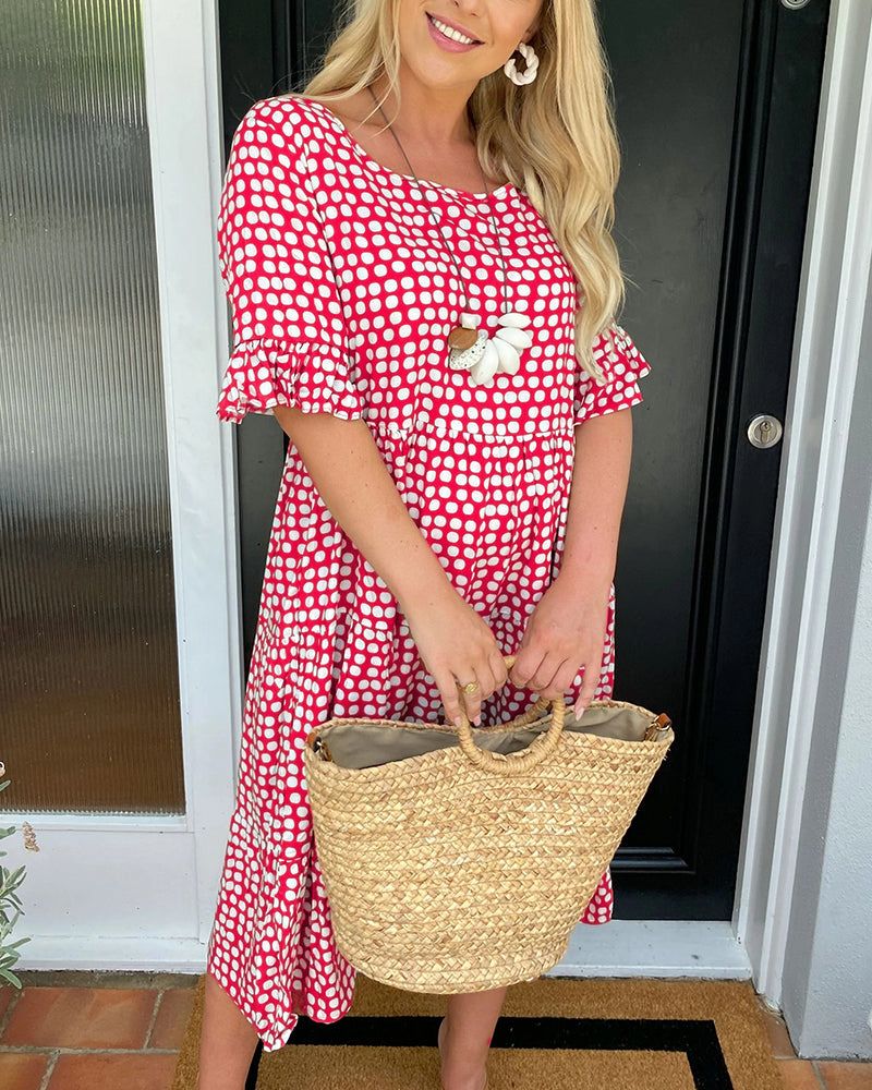 EMELYN™ - STYLISH PRINT DRESS WITH SLEEVES