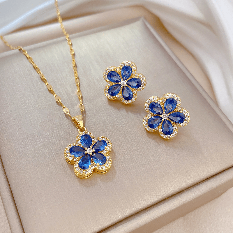 AZURE BLOSSOM™ - BLUE FLOWER JEWELRY SET