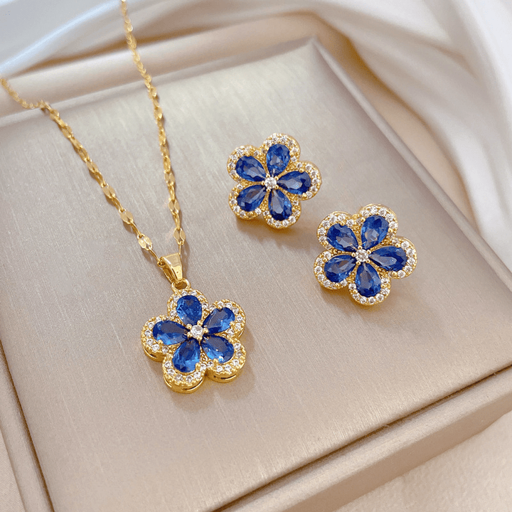 AZURE BLOSSOM™ - BLUE FLOWER JEWELRY SET