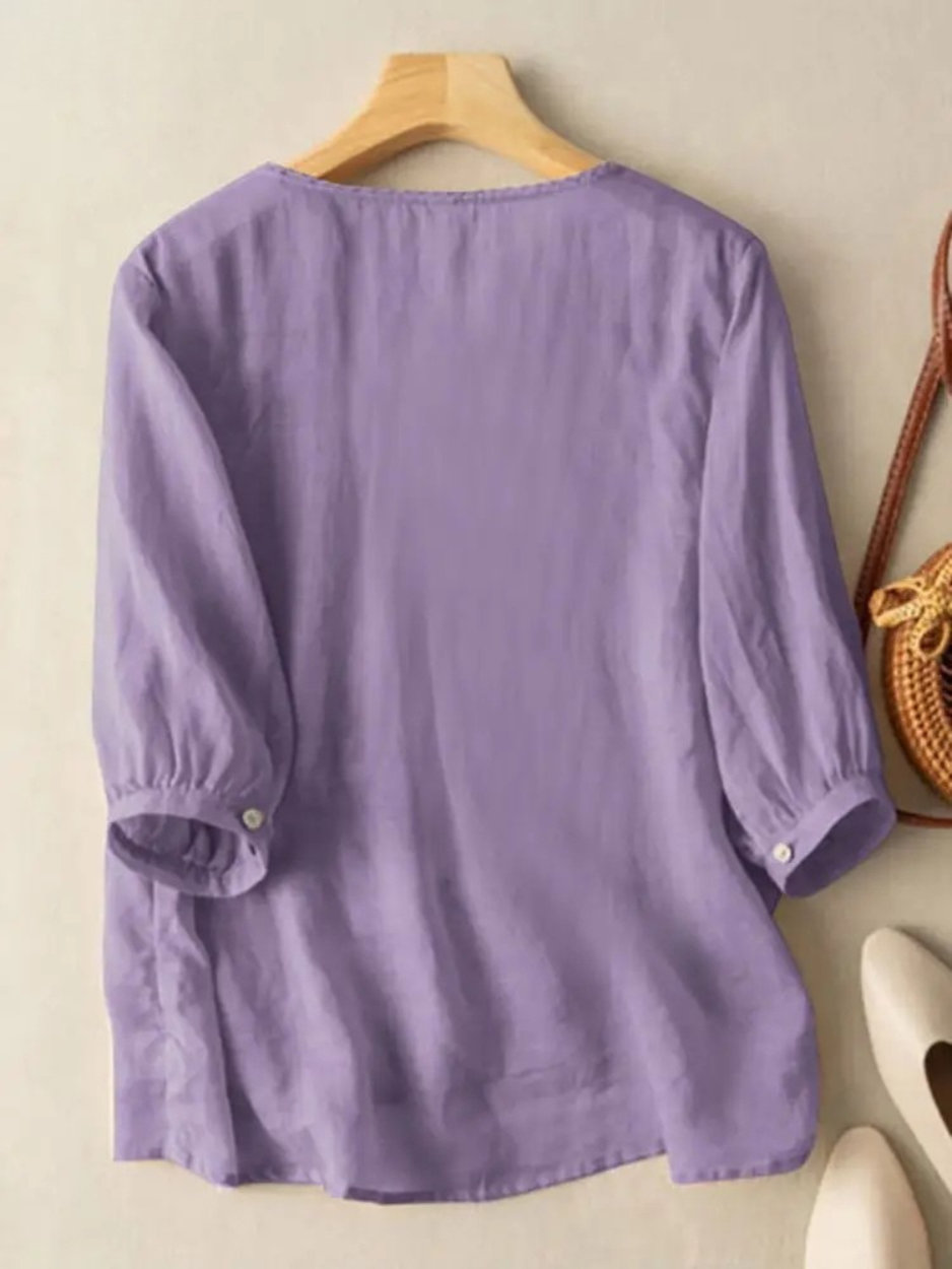 FLORENCE™ - EMBROIDERED COTTON BOHO BLOUSE (SMALL FIT)