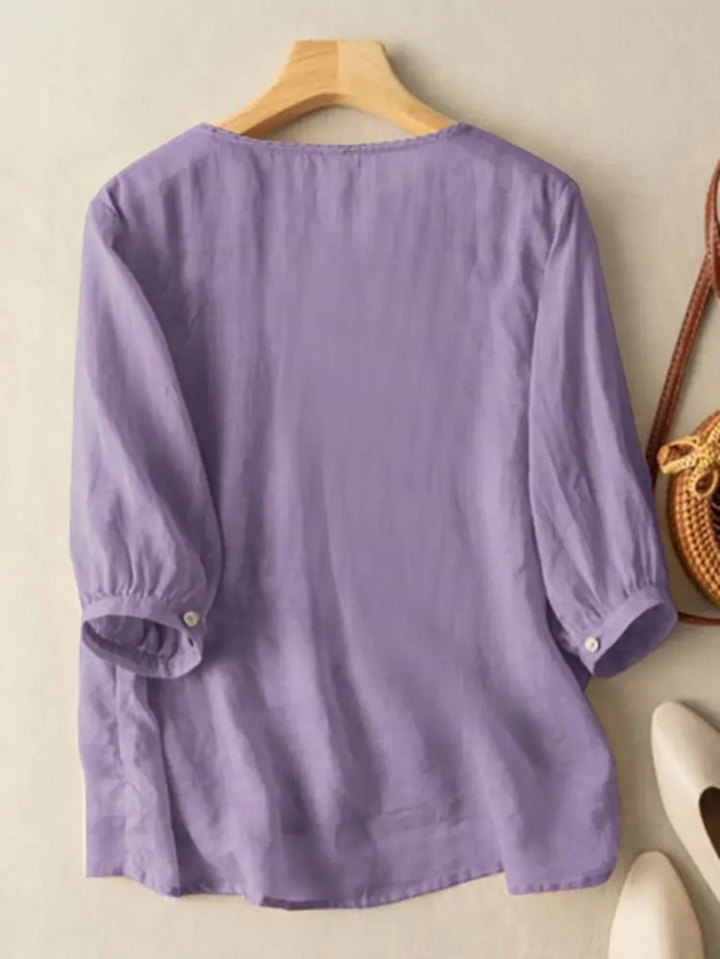 FLORENCE™ - EMBROIDERED COTTON BOHO BLOUSE (SMALL FIT)