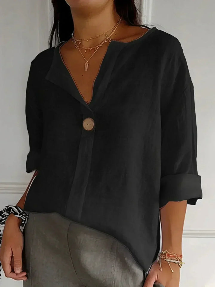 JANELLE™ - CASUAL V-NECK TUMMY-COVER BLOUSE