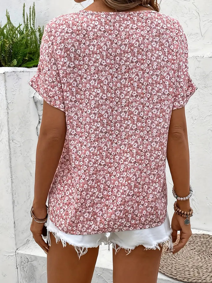 FLORIANA™ - FLORAL PRINT TUMMY-COVER BLOUSE