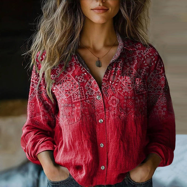 MONERA™ - VINTAGE PRINTED SPRING BLOUSE