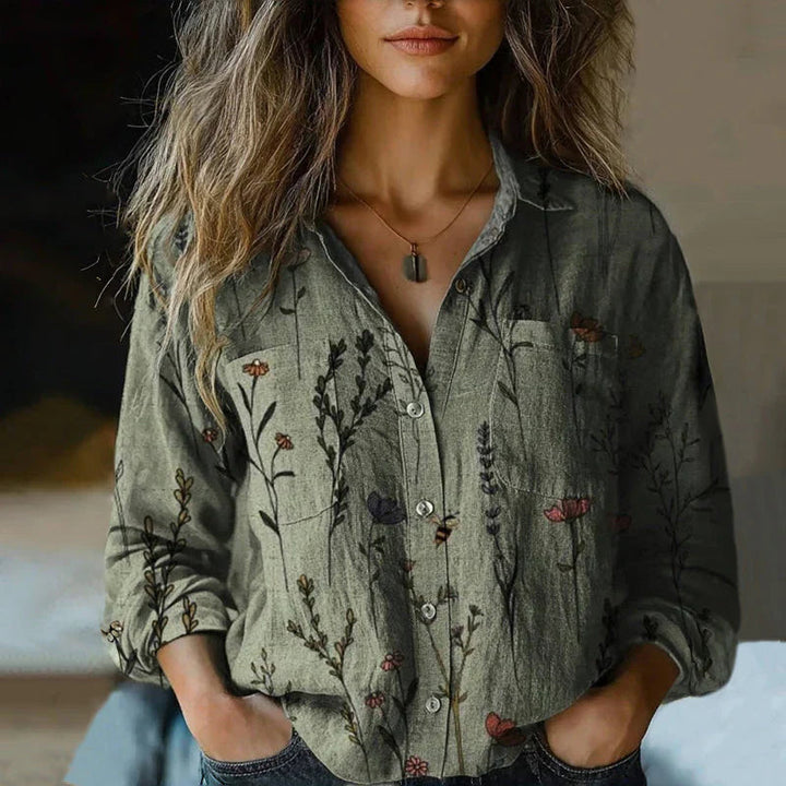 MONERA™ - VINTAGE PRINTED SPRING BLOUSE
