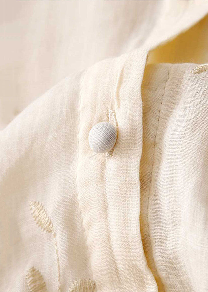 ELOISE™ - EMBROIDERED COTTON-LINEN BLOUSE