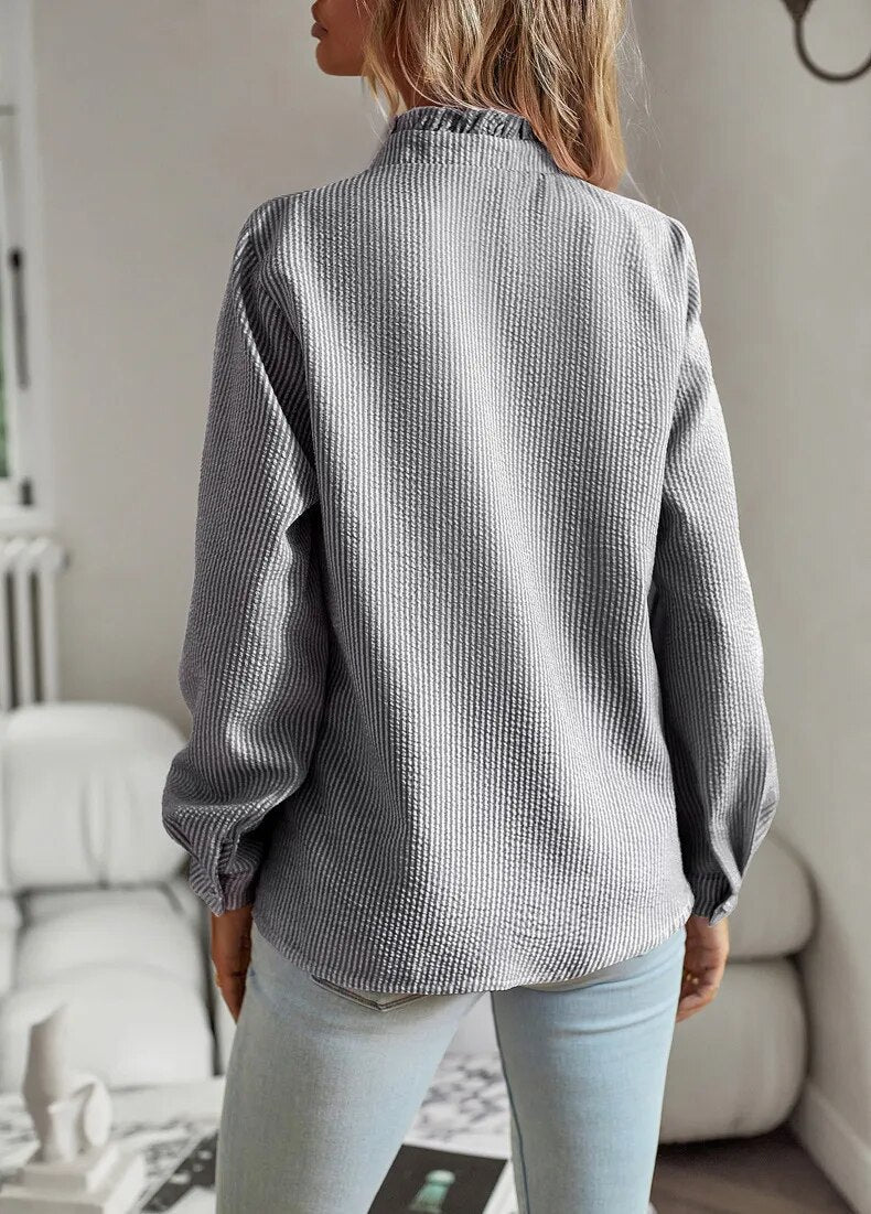 AURORA™ - RUFFLE LONG SLEEVE SHIRT