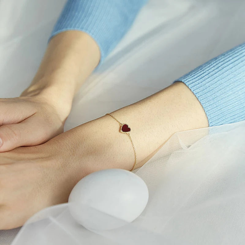 AMORA™ - HEART-SHAPED AGATE BRACELET