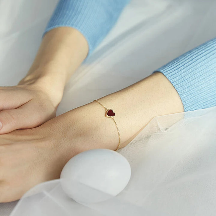 AMORA™ - HEART-SHAPED AGATE BRACELET