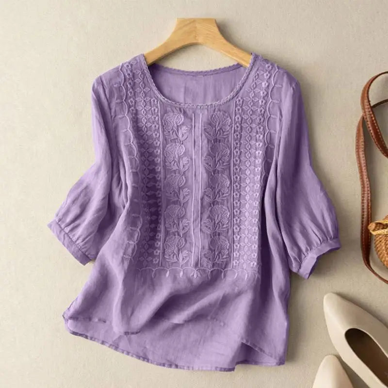 AURORA™ - EMBROIDERED RELAXED BLOUSE