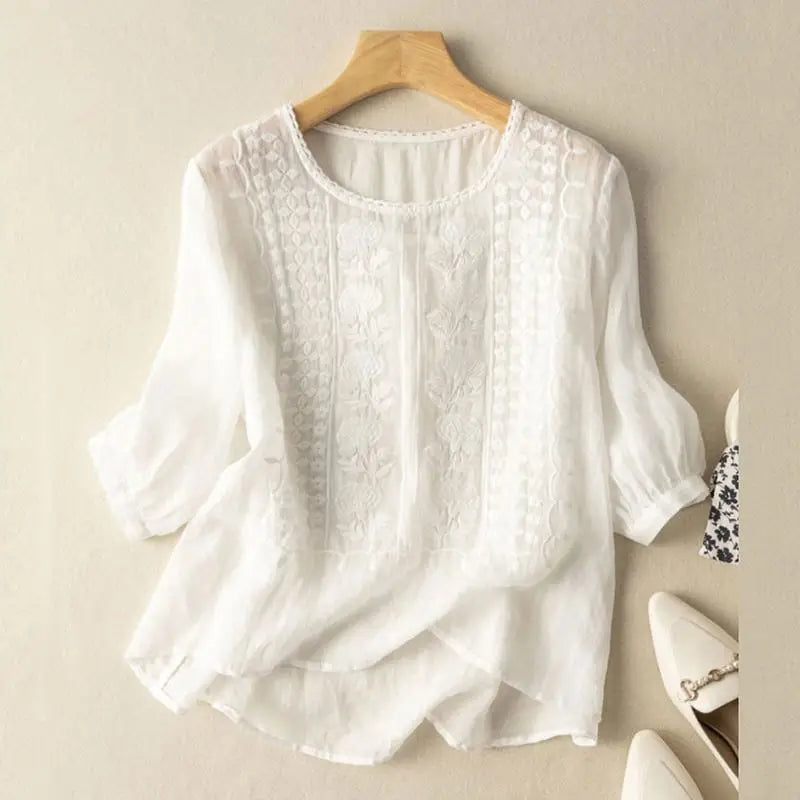 AURORA™ - EMBROIDERED RELAXED BLOUSE