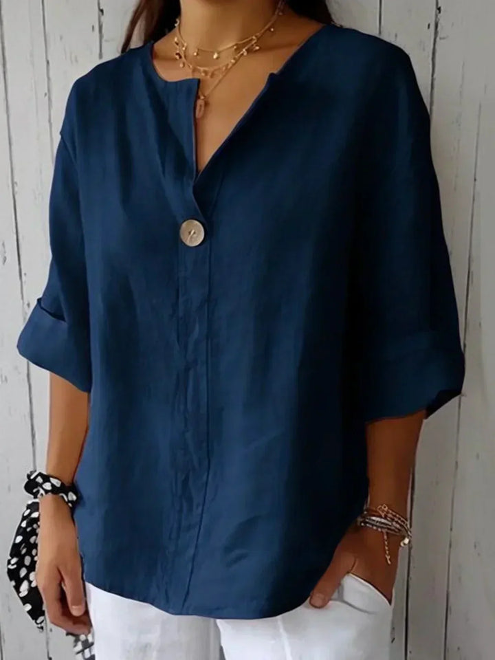 JANELLE™ - CASUAL V-NECK TUMMY-COVER BLOUSE