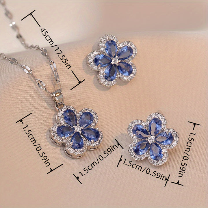 AZURE BLOSSOM™ - BLUE FLOWER JEWELRY SET