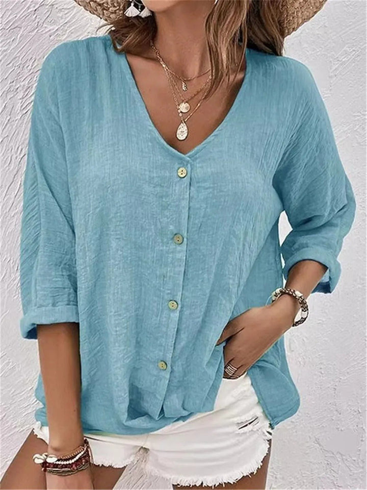 FAYO™ - BREEZY DAY V-NECK TOP